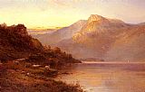 Alfred De Breanski Famous Paintings - Sunset On The Loch